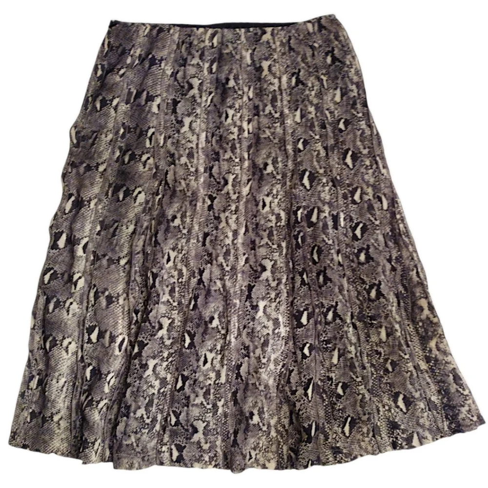Emanuel Ungaro Snake Print Silk Skirt, Size 6, Fully Lined, Retro / Vintage